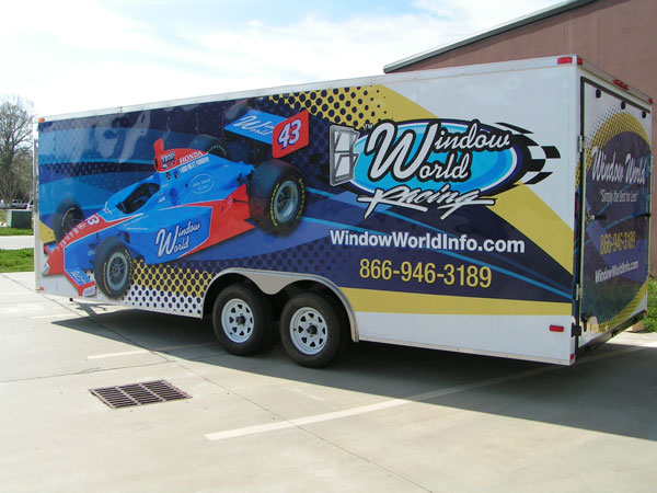 custom wraped race trailer